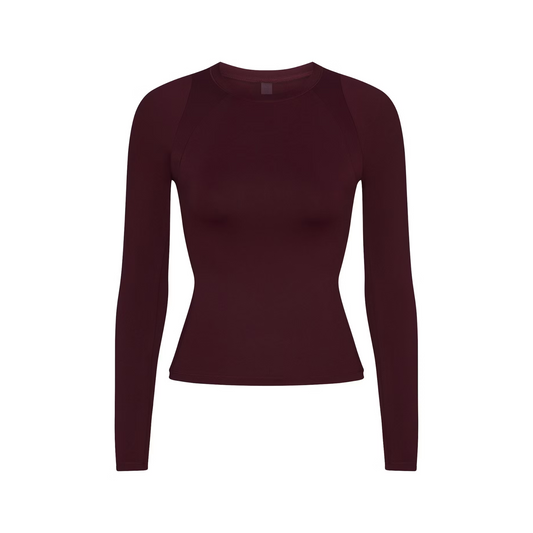 NikeSKIMS Long Sleeve Crew Neck Top - Currant