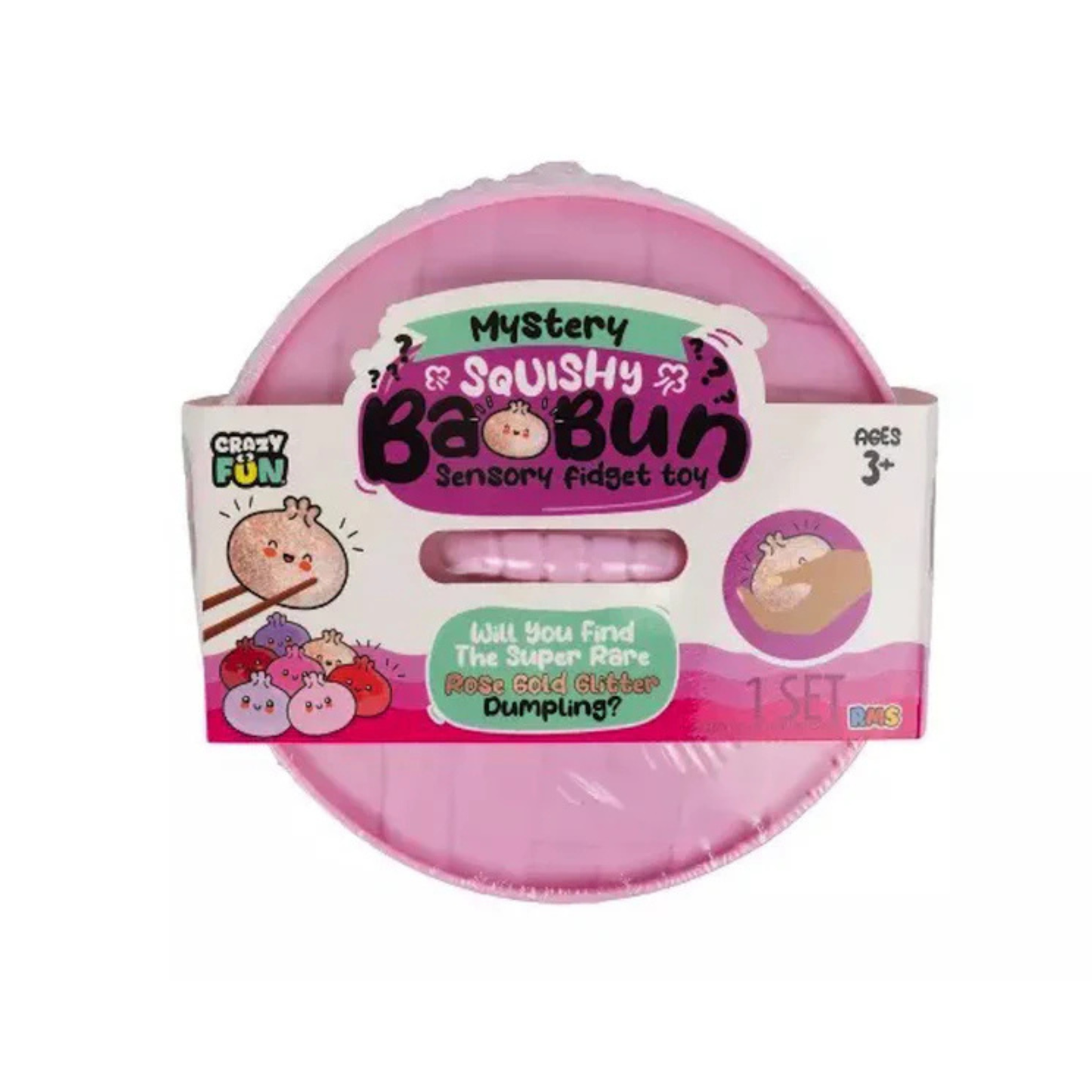 Squishy Bun Mystery Squishy "Dumpling" (Rose Gold Glitter) Blind Box