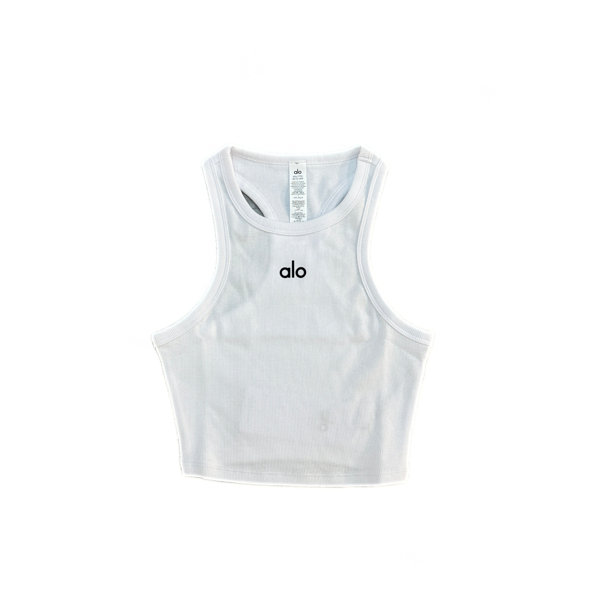 Alo Yoga Aspire Cropped Cotton-Blend Tank Top White/Black – OG Market