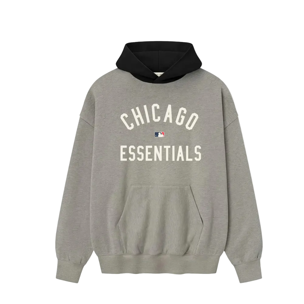Fear of God Essentials White Sox Sport Hoodie «Concrete Heather/Black»