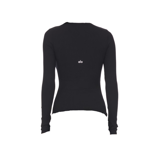 Alo Ribbed Modal Long Sleeve Black