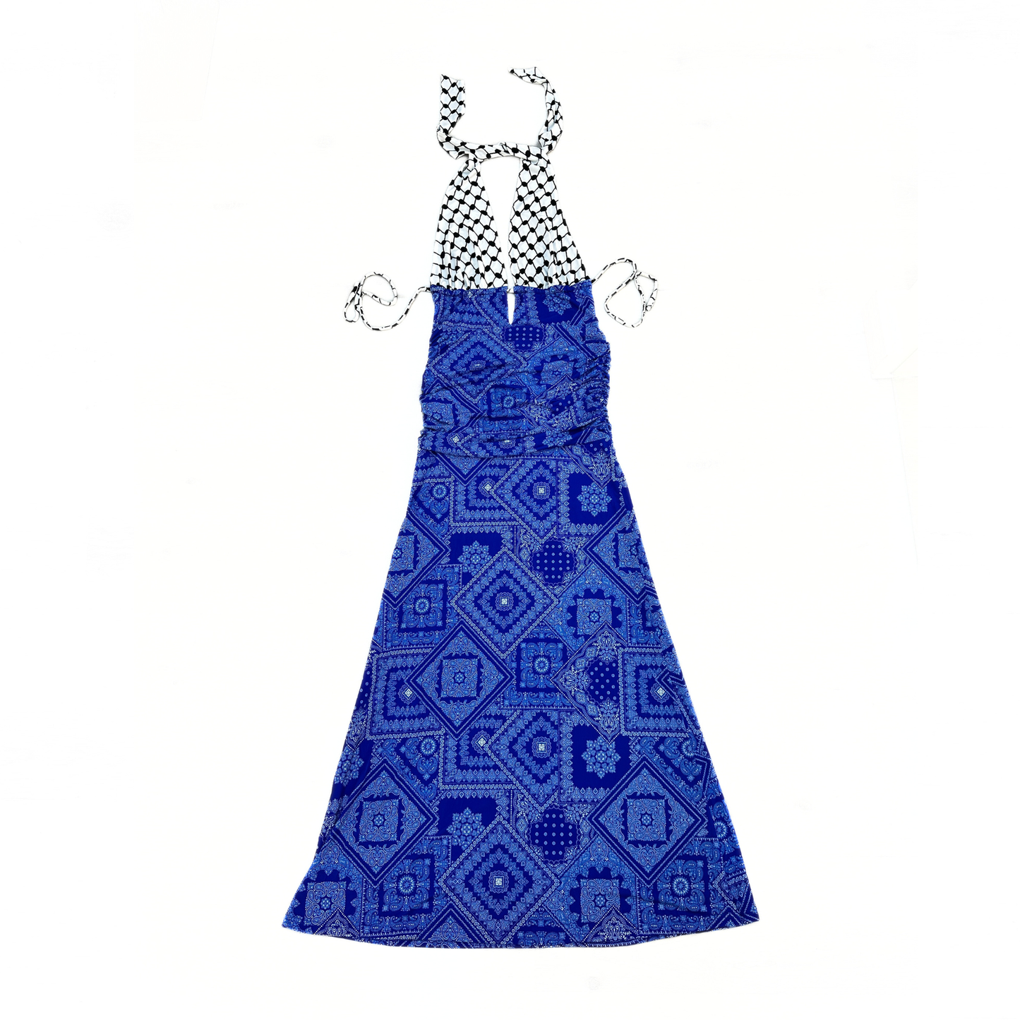 WhoHurtYou Keffiyeh Maxi Dress Pattern Blue