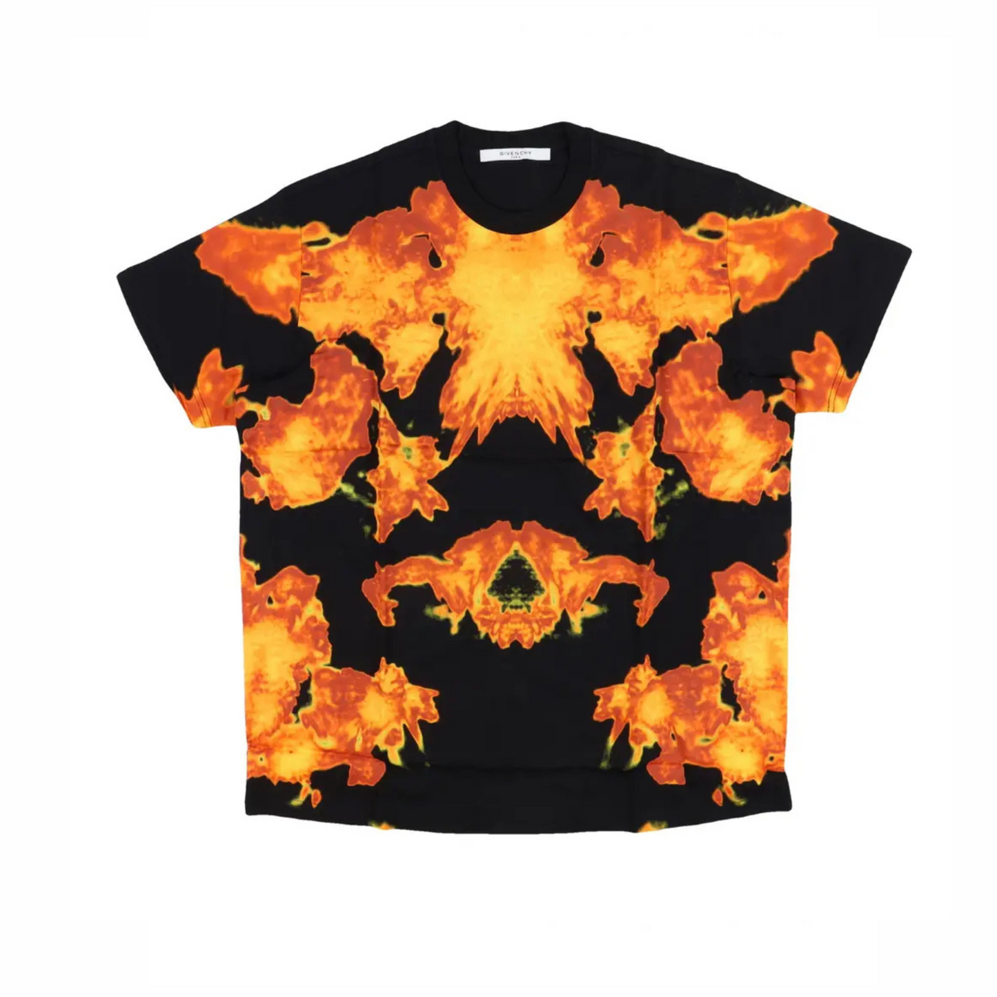 Givenchy Black Abstract Flame Print Oversized T-shirt