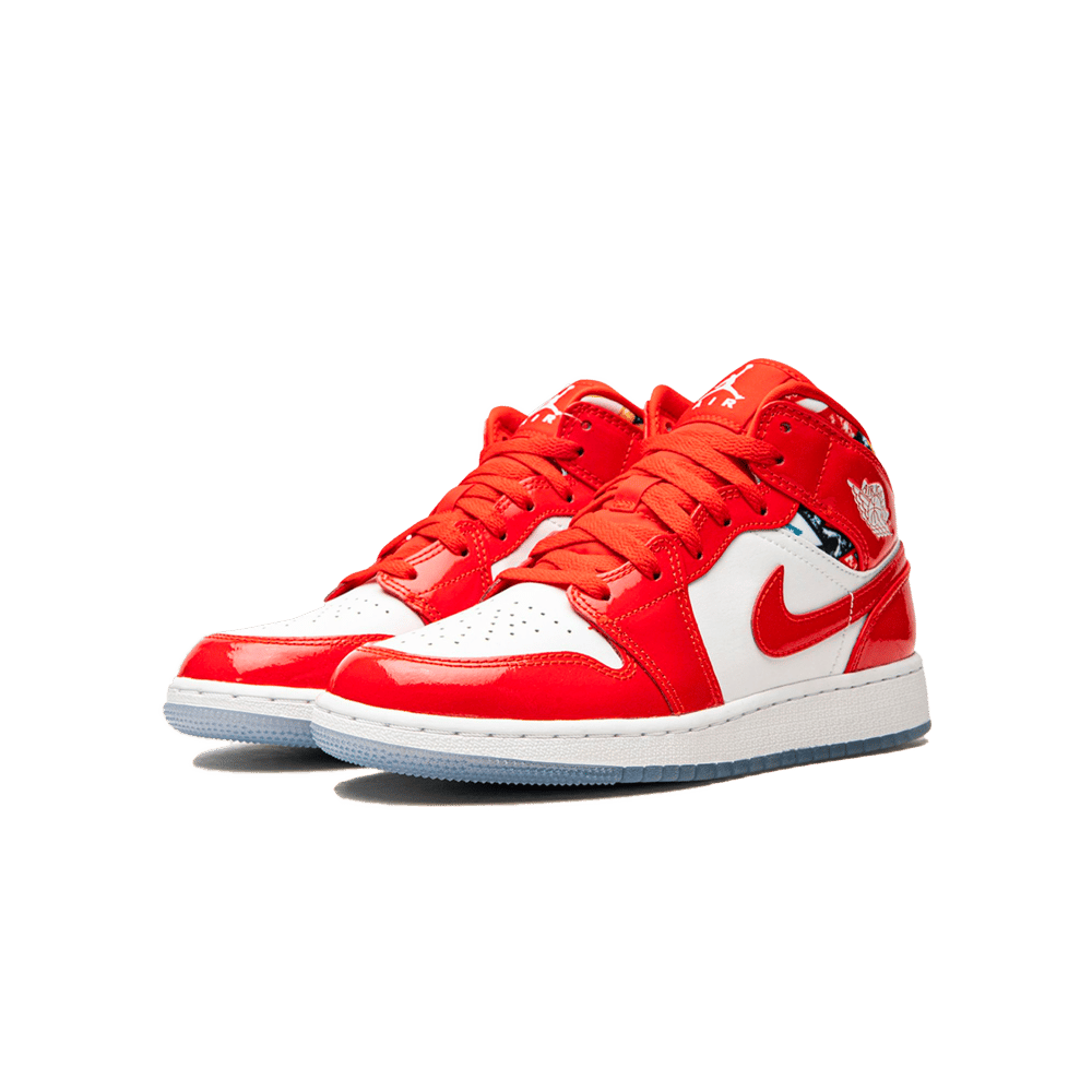 Air Jordan 1 Mid Barcelona Sweater Red Patent