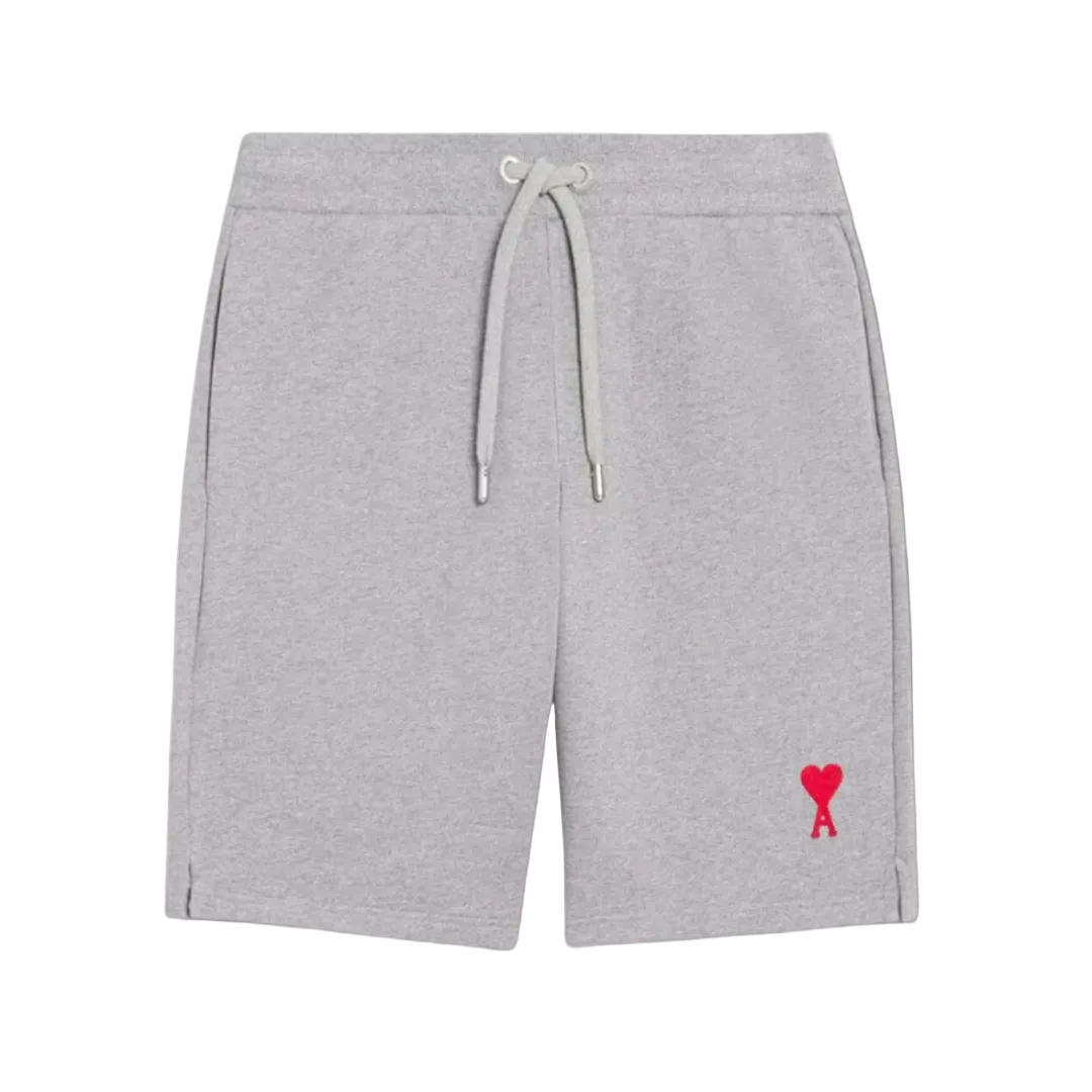 Ami Paris Small A Heart Shorts 'Grey/Red'