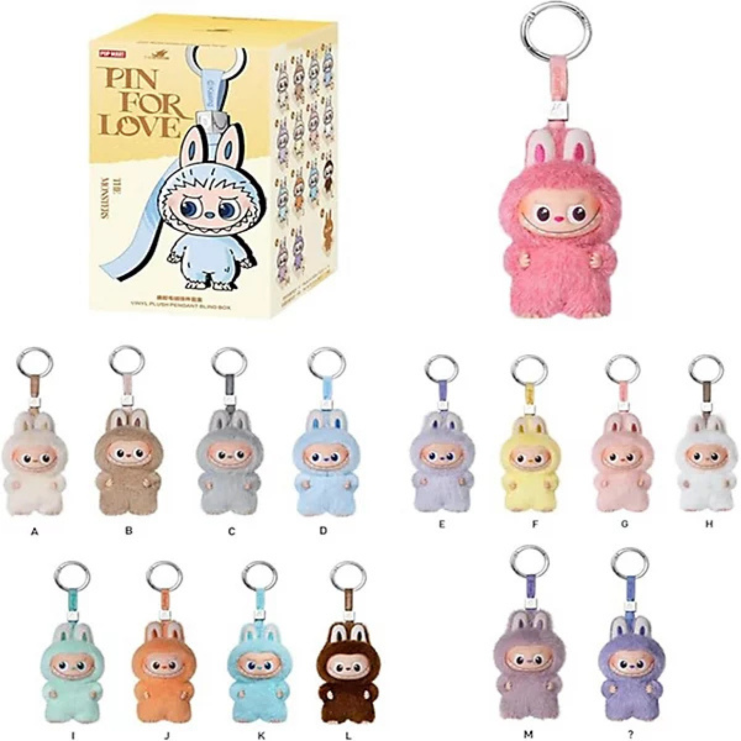 Pop Mart Labubu The Monsters Pin for Love Series Vinyl Plush Pendant (A-N) Single Blind Box