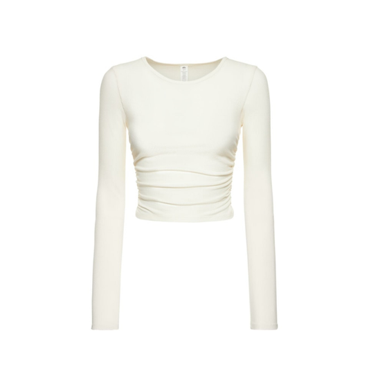 Alo Ribbed Modal Long Sleeve White