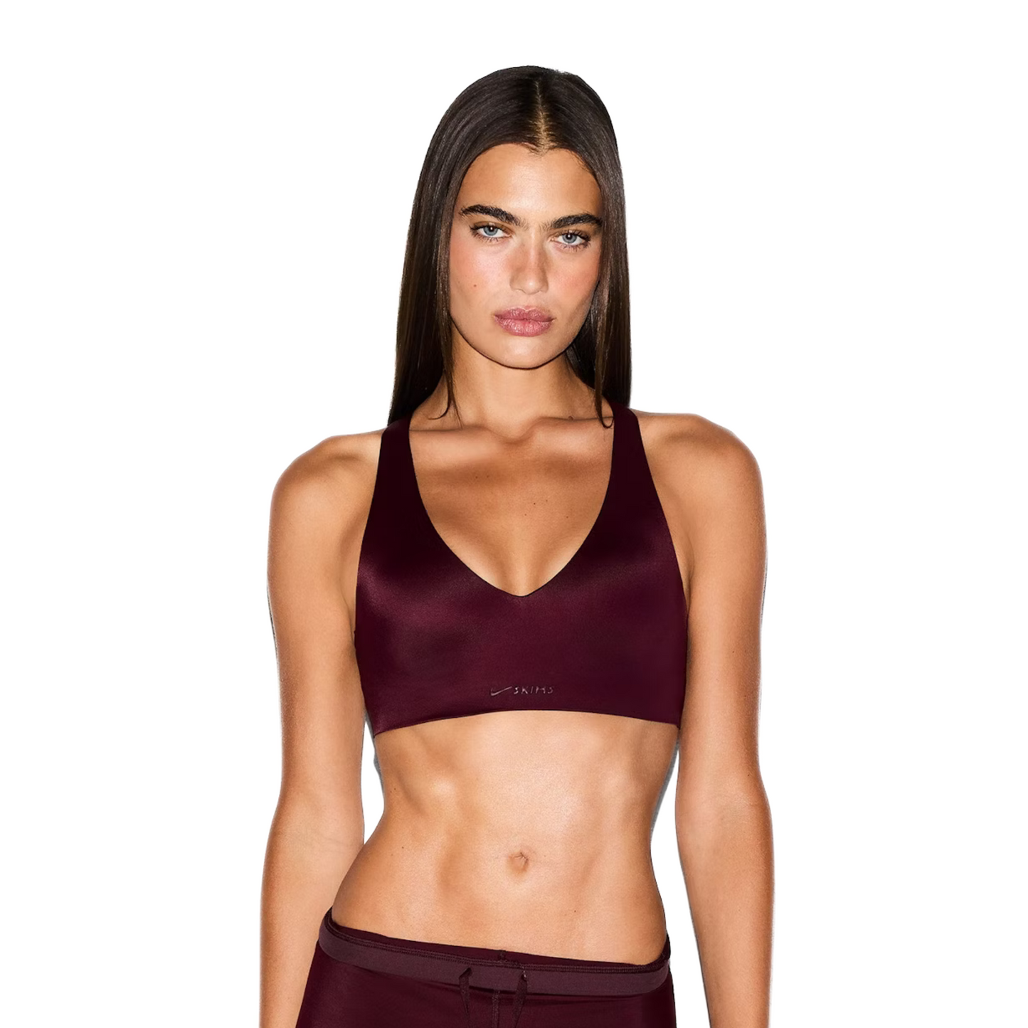 NikeSKIMS V-Neck Bra - Currant