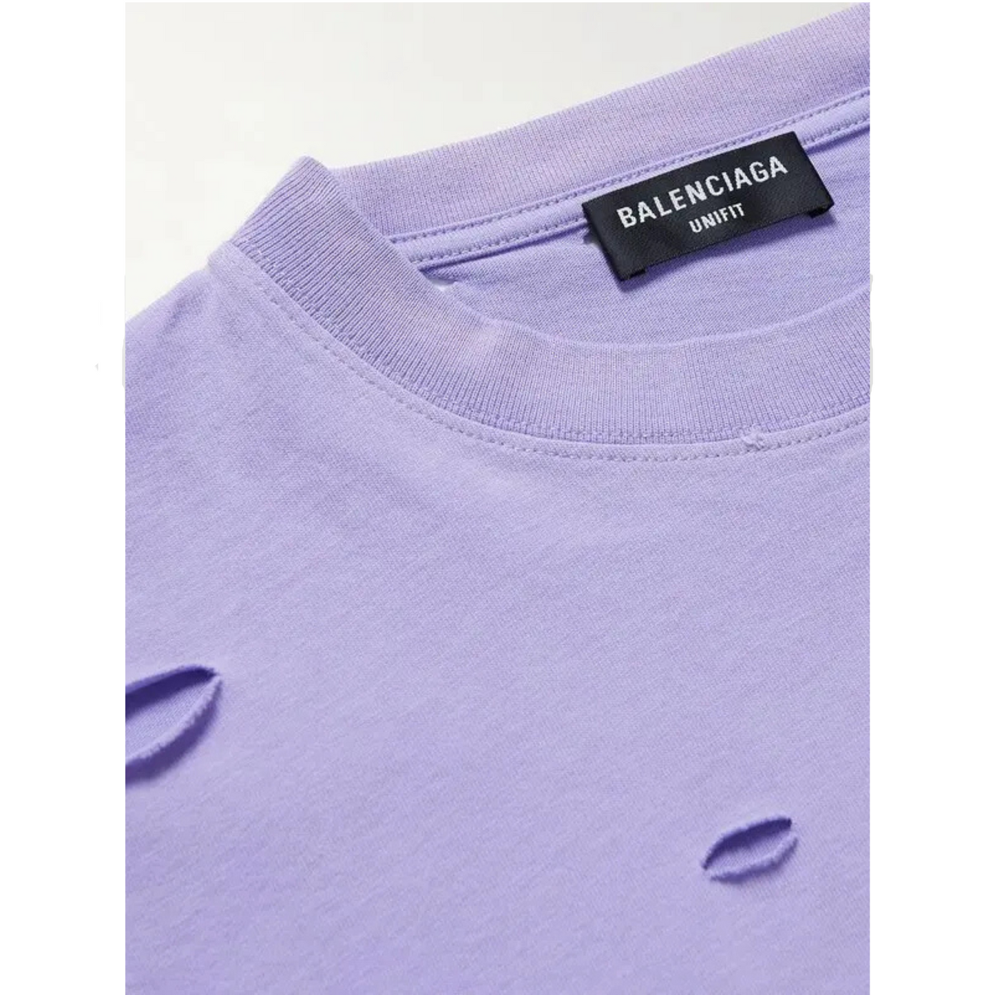 Balenciaga Oversized Distressed Logo-Print Cotton-Jersey T-shirt Purple