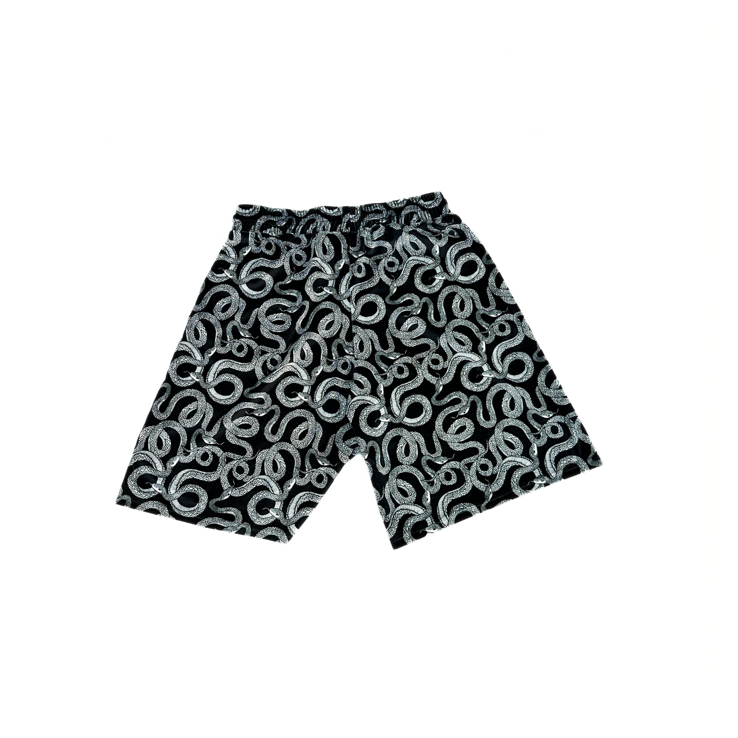 WhoHurtYou Snake Pattern Velvet Bermuda Black/Grey