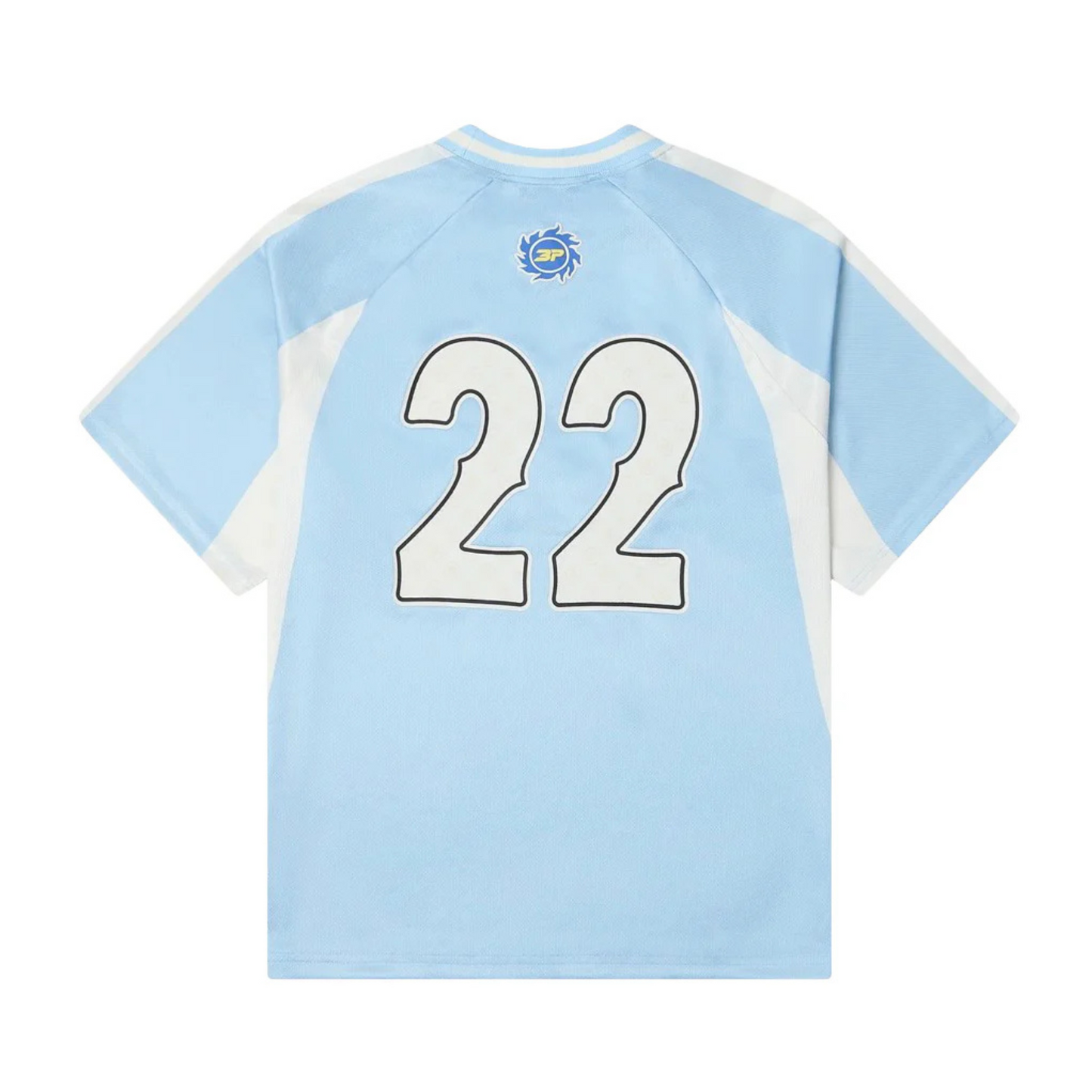 Broken planet light blue football jersey