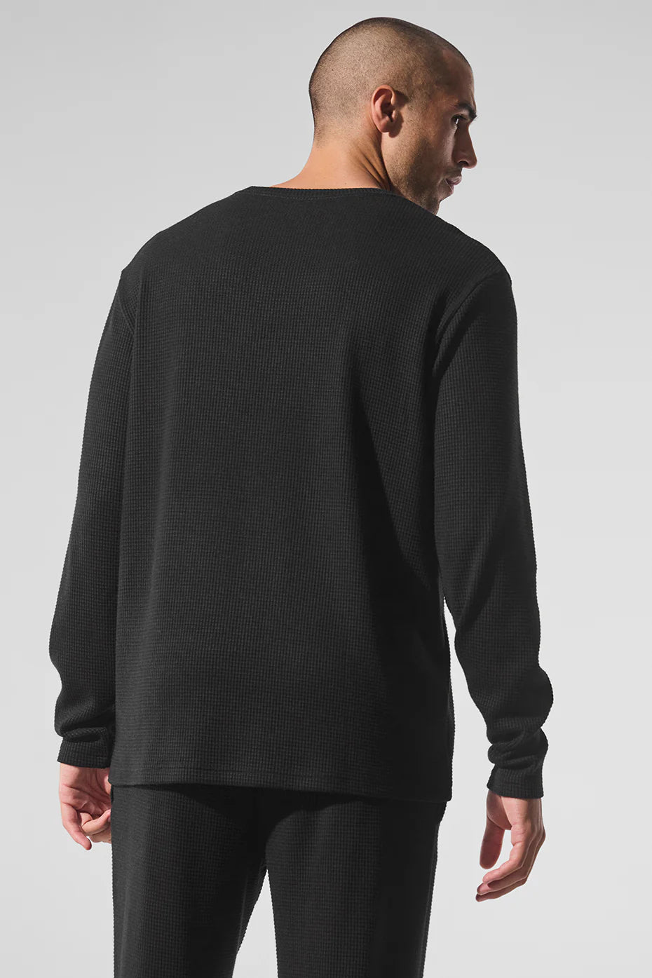 Alo Elevate Waffle Long Sleeve Crew Black