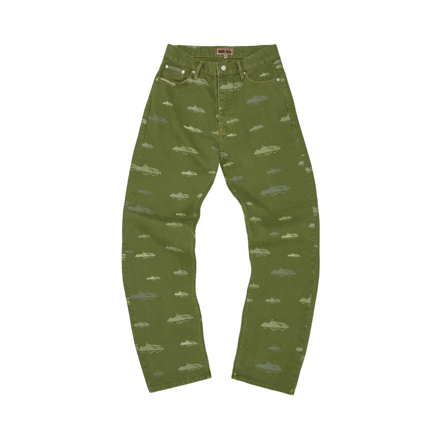 Corteiz Alcatraz Pattern Denim Jeans 'Khaki'