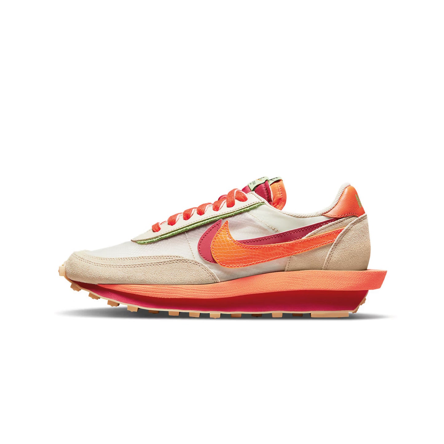 Nike LD Waffle x sacai x CLOT Kiss of Death Net Orange Blaze