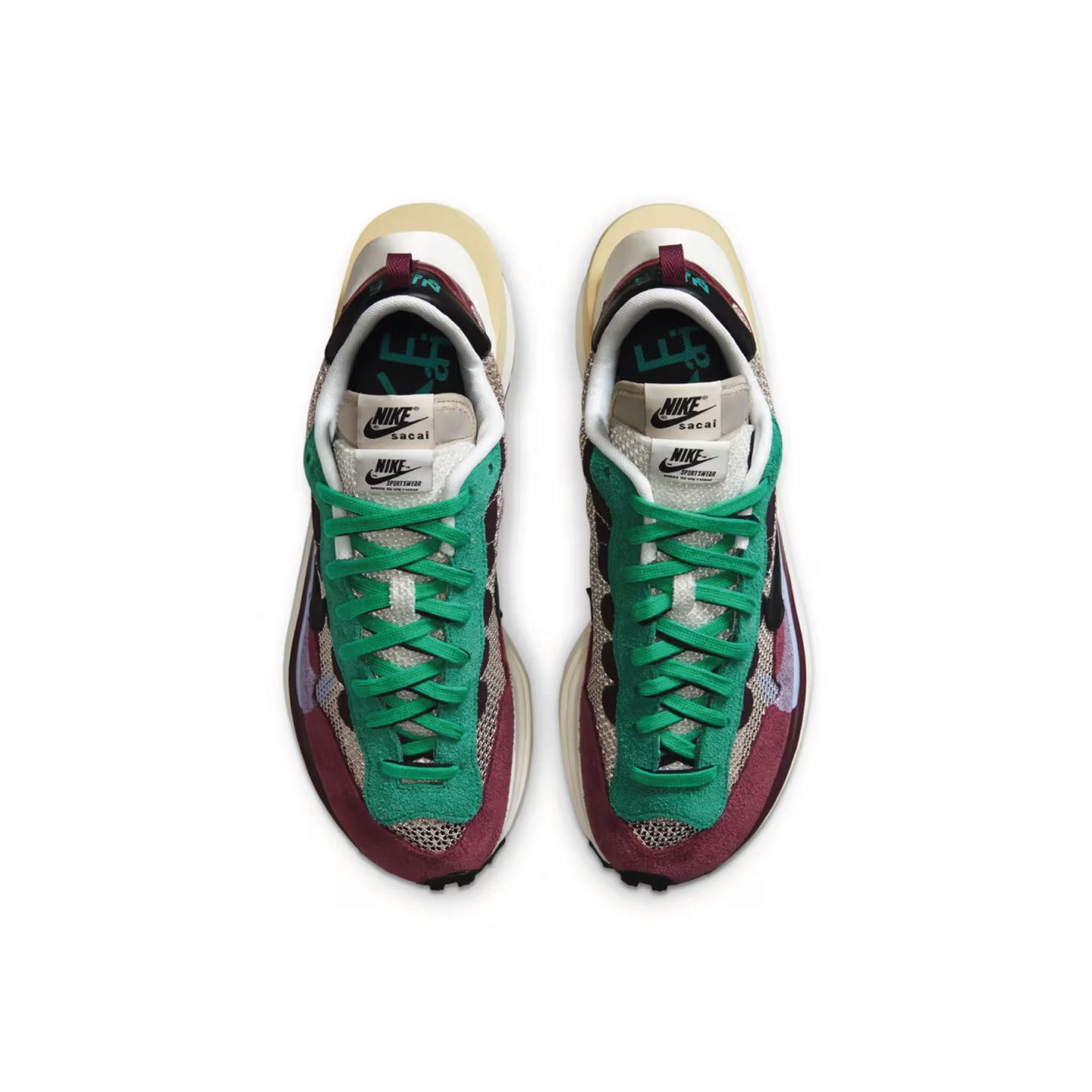 Nike Vaporwaffle x sacai Villain Red Neptune Green