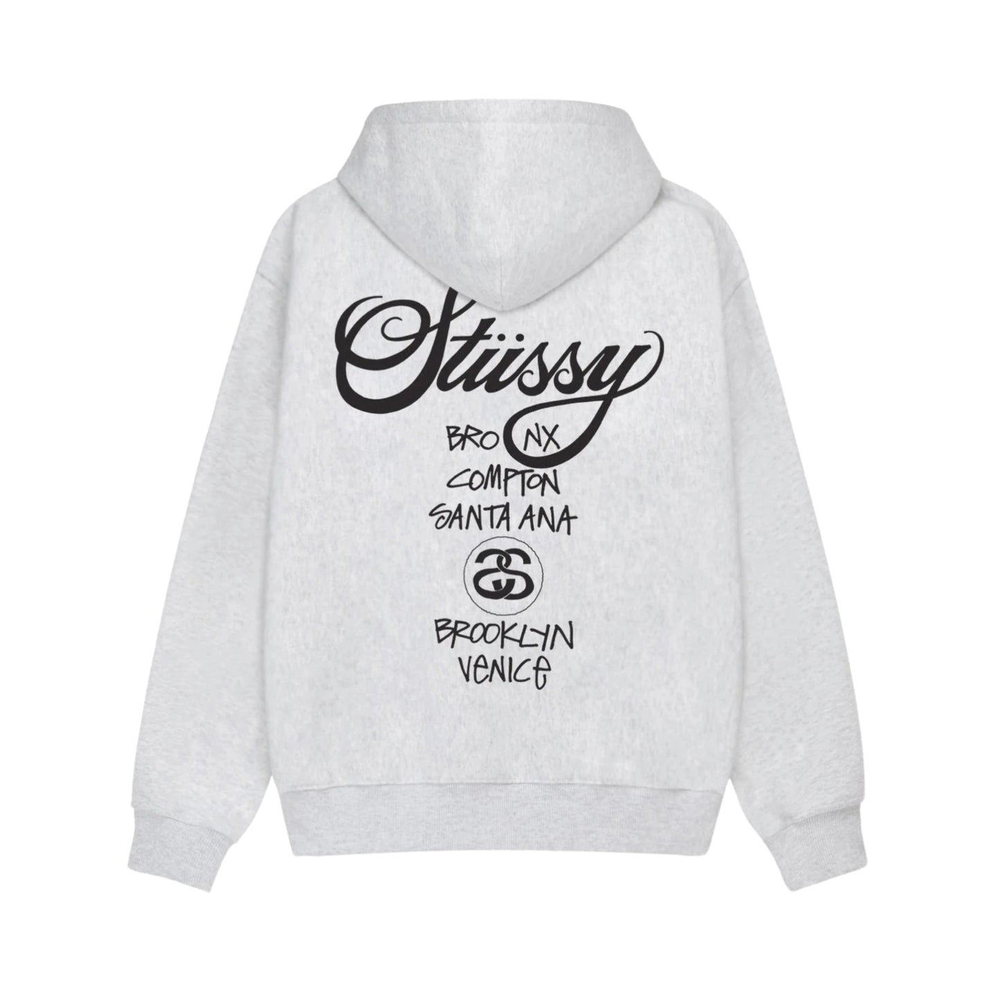 Stussy World Tour Zip Hoodie 'Ash Heather'