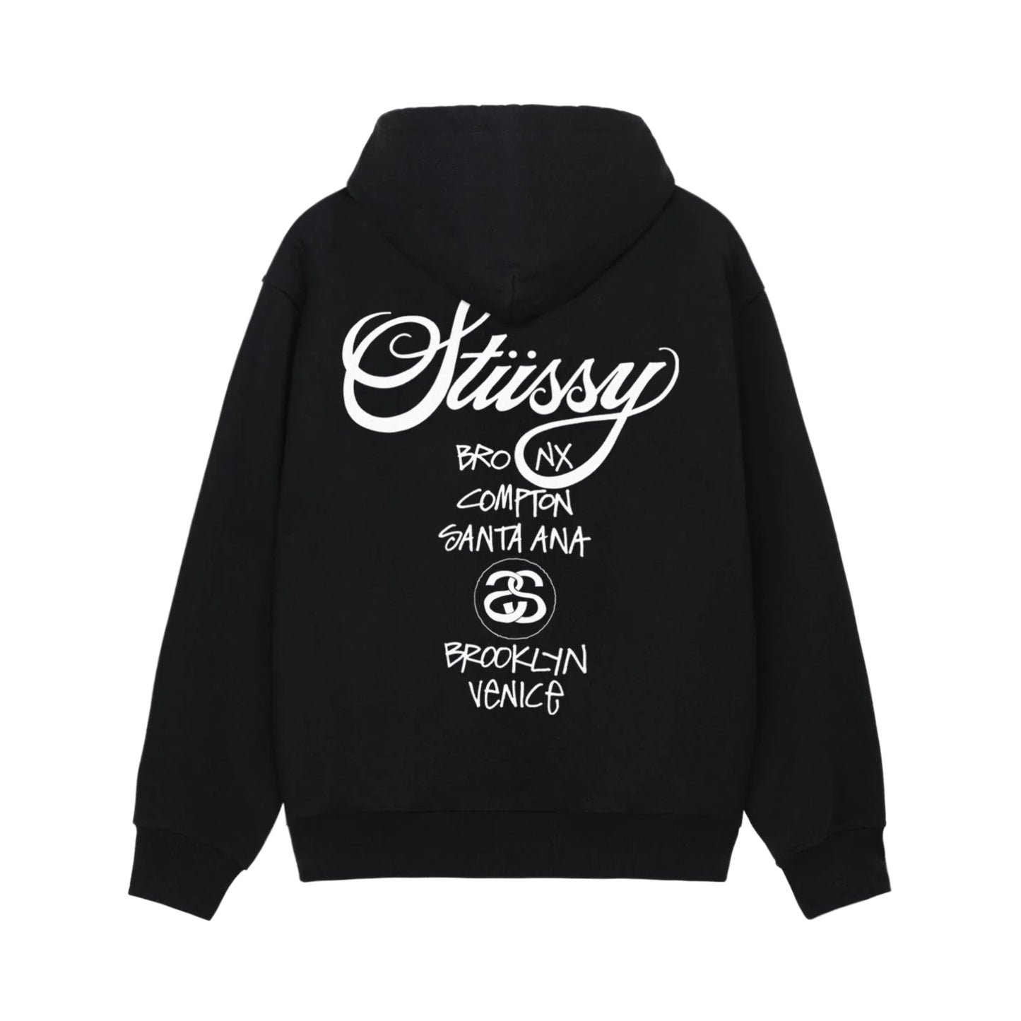 Stussy World Tour Zip Hoodie 'Black'