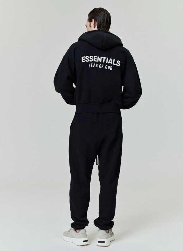 Fear of God Essentials Black Full Zip Hoodie