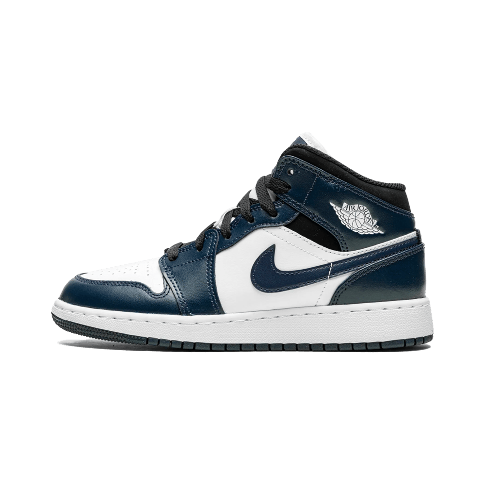 Air jordan 1 hot sale mid navy and gold