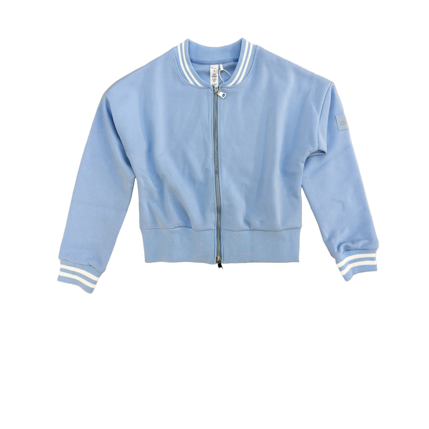 Alo Tennis Club Sweater Knit Full Zip Jacket Seashell