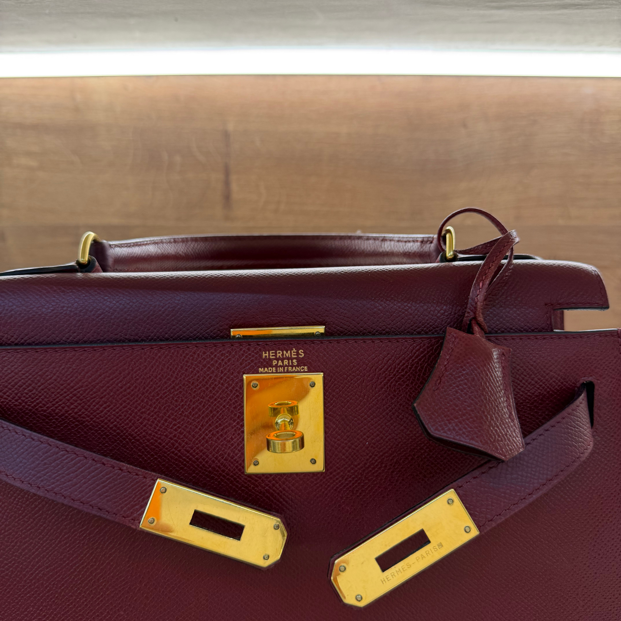 Hermes Kelly 25 Togo Rouge Sellier Togo Χρυσή Λεπτομέρεια