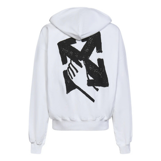 Off-White Hand Arrow Logo Hoodie White