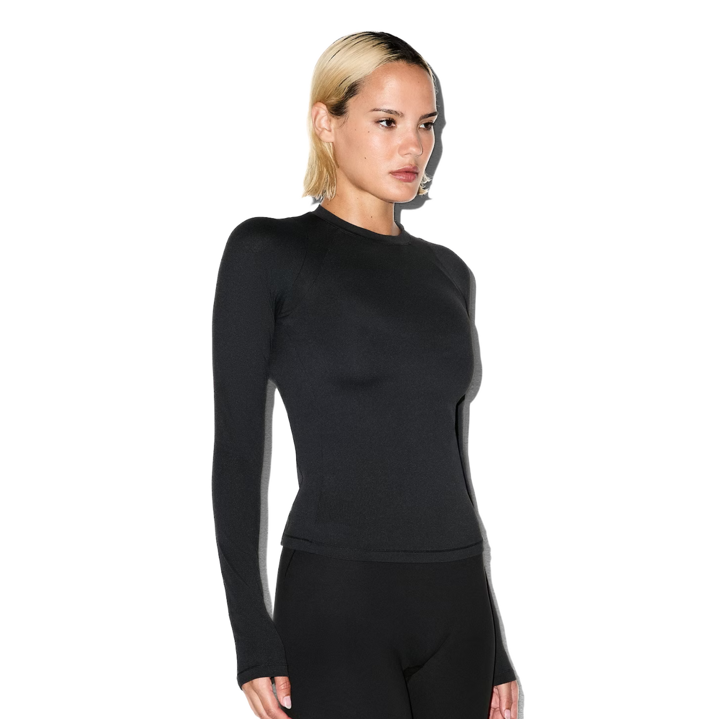 NikeSKIMS Long Sleeve Crew Neck Top - Obsidian