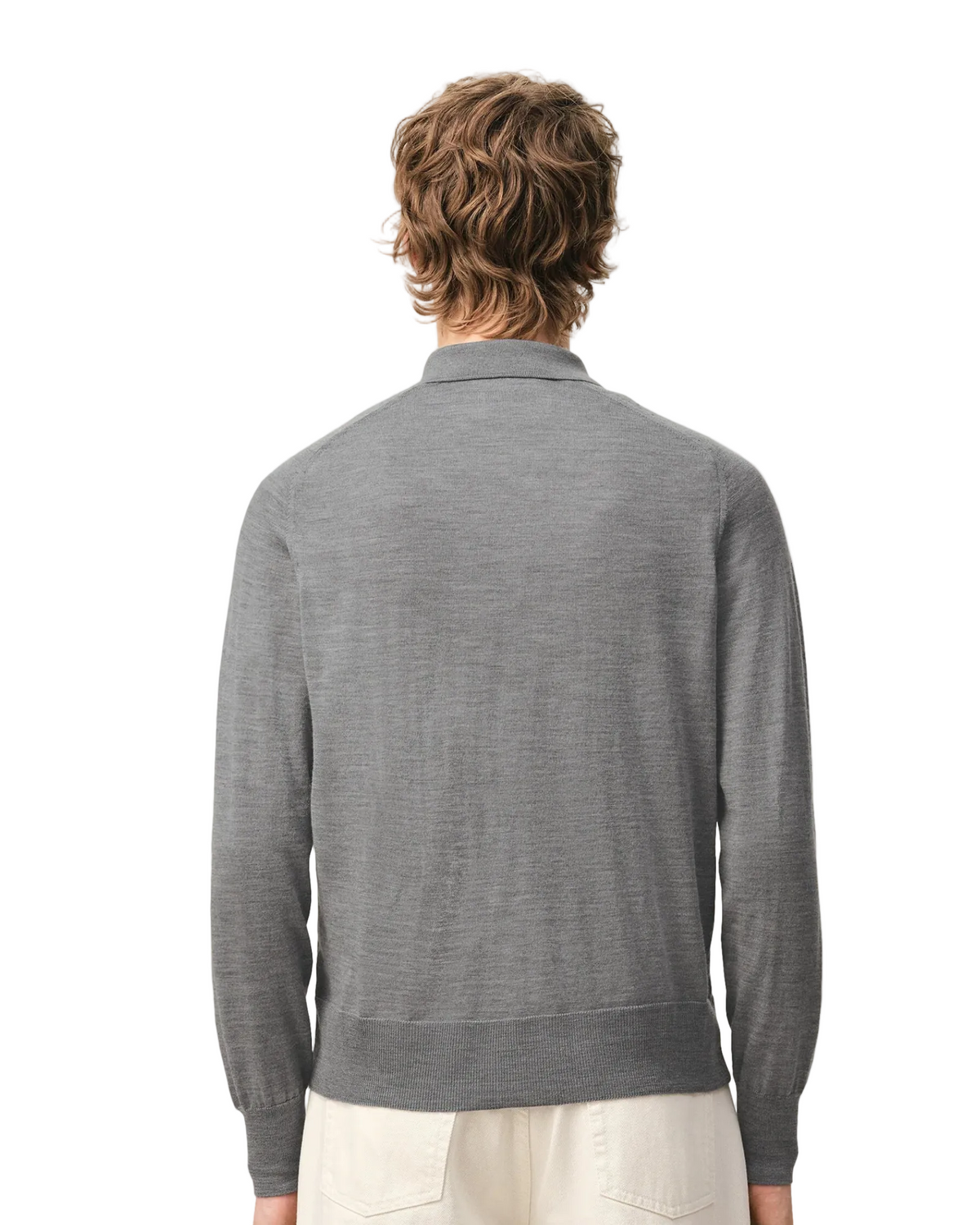 Ami Paris wool shirt collar cardigan Heather Grey