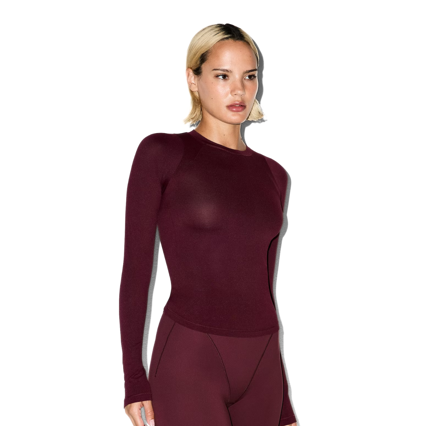 NikeSKIMS Long Sleeve Crew Neck Top - Currant
