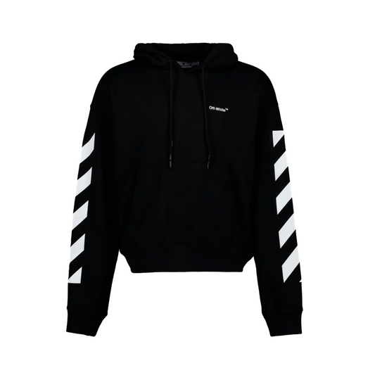 Off-White Diag Printed Drawstring Hoodie 'Black'