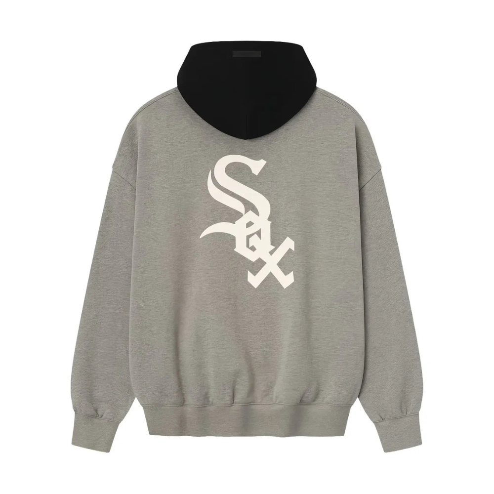 Fear of God Essentials White Sox Sport Hoodie 'Concrete Heather/Black'