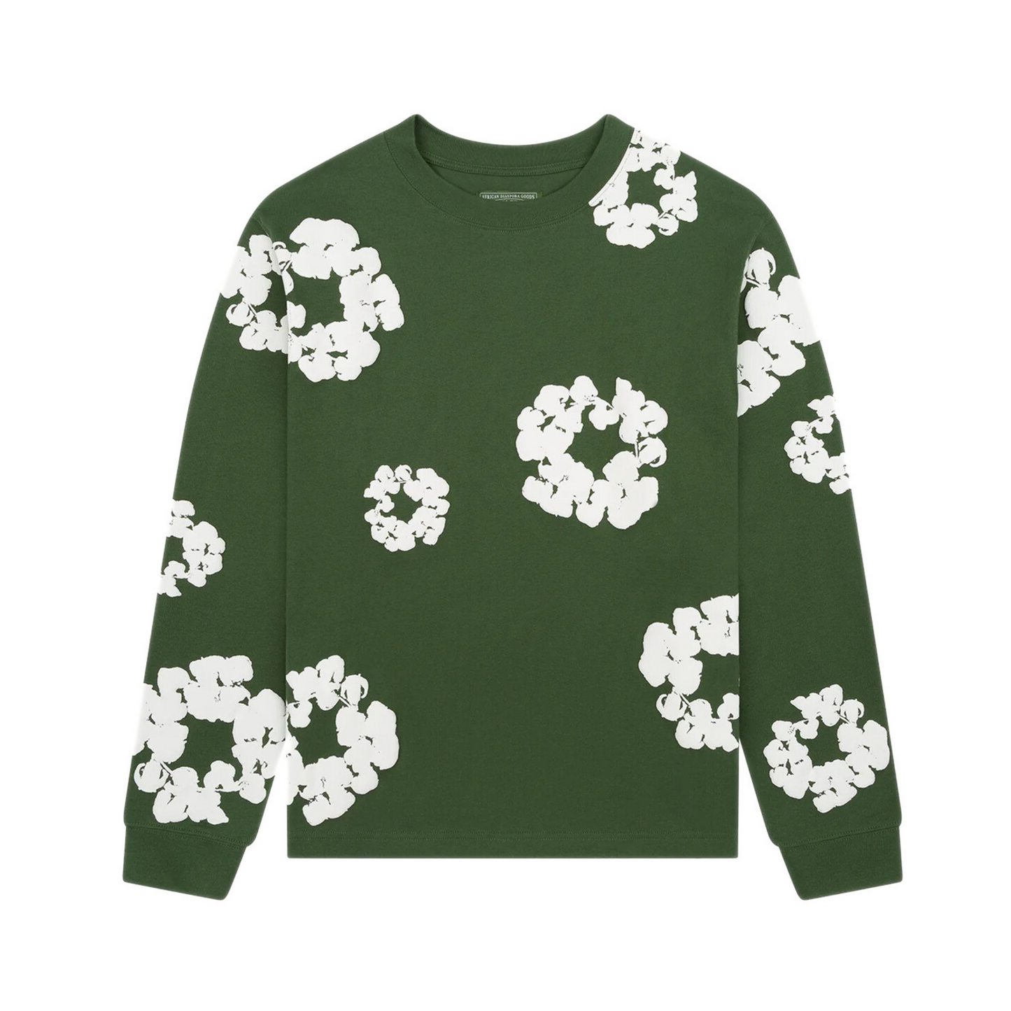 Denim Tears Long Sleeve Cotton Wreath Tee 'Green'