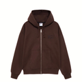 Nike X Stussy Full-Zip Washed Fleece Hoodie Brown