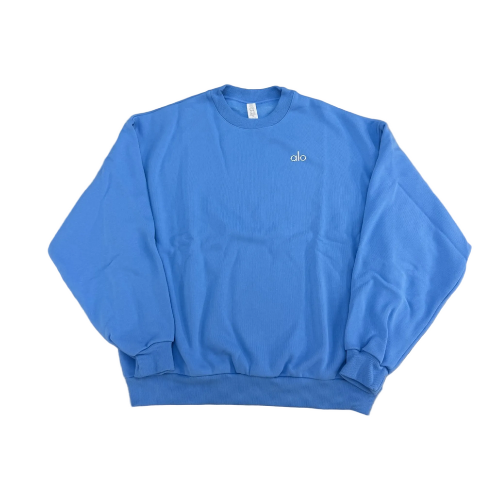Alo Accolade Crew Neck Pullover Azure Blue