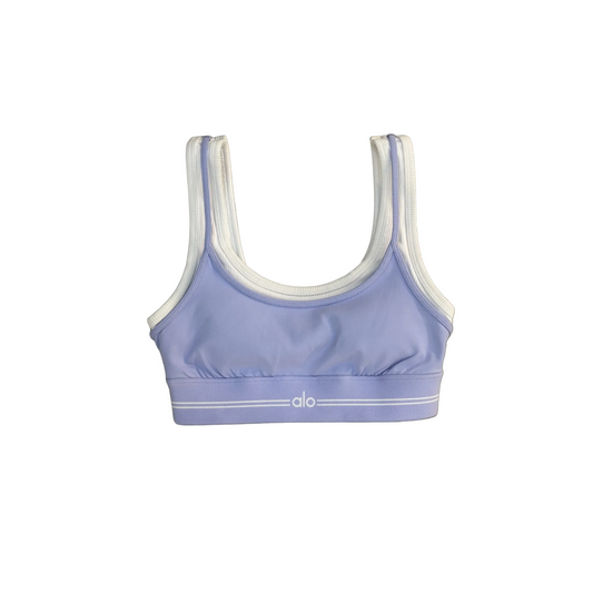 Alo Airbrush Better Together Bra Light Provence Blue/White
