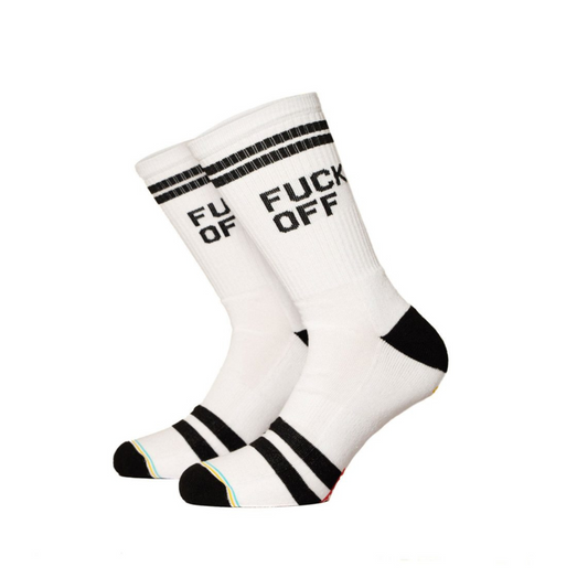 Bee Unusual 'Fuck Off' socks white