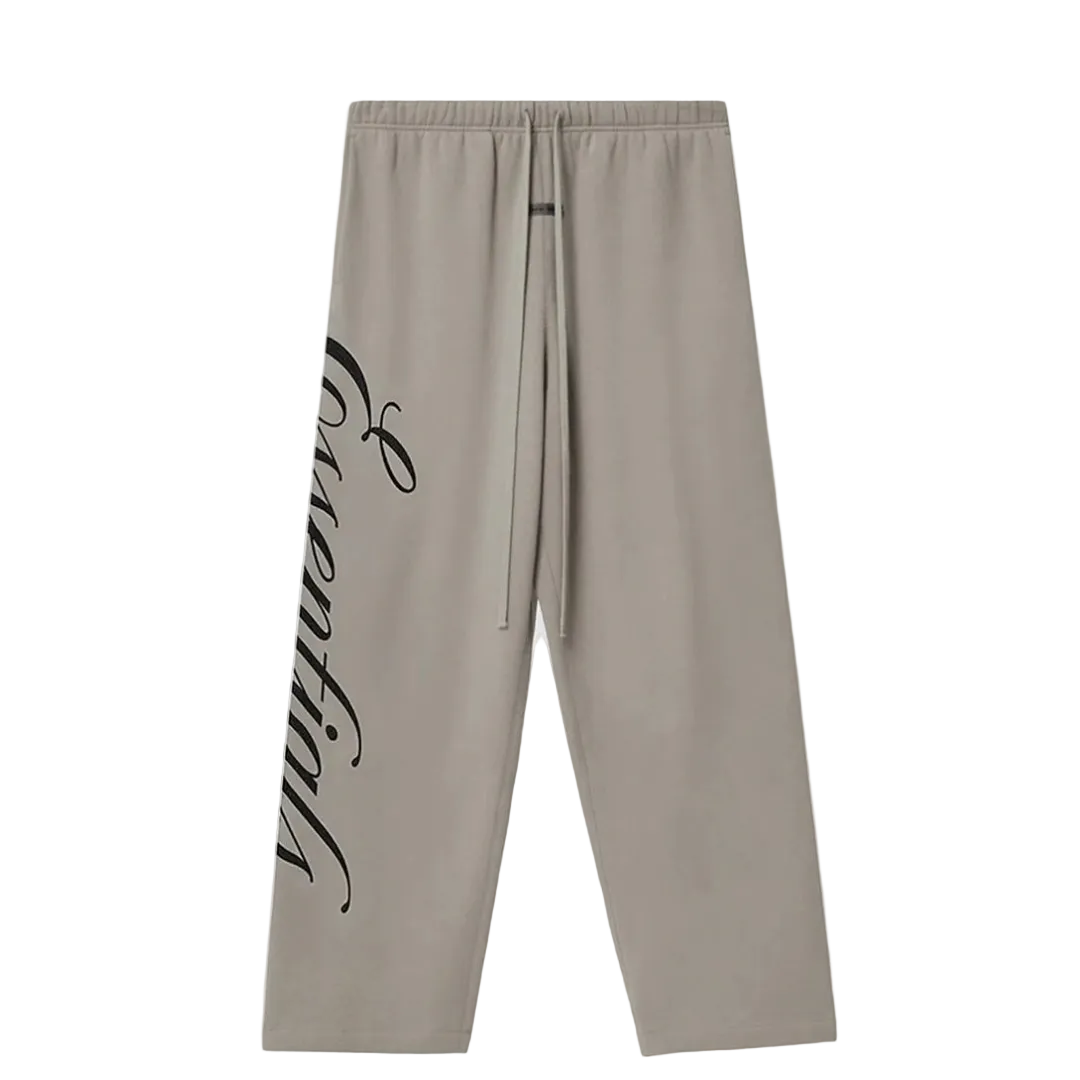 Fear of God ESSENTIALS Smoke Grey Script Logo Lounge Fleece Baggy Sweatpants