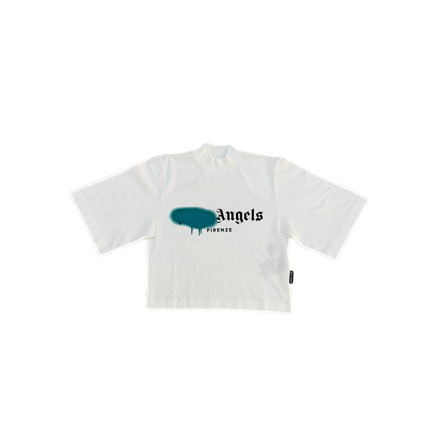 Palm Angels x Luisaviaroma Firenze Sprayed Logo Cropped Women's T-Shirt White