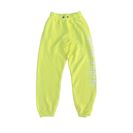 Palm Angels logo-print drawstring sweatpants Lime