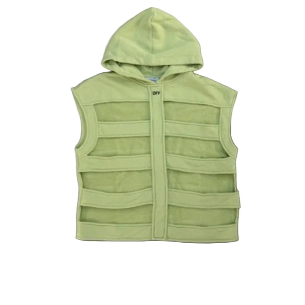 Off-White Sleeveless SKeleton Hoodie Lime SS23 Runway