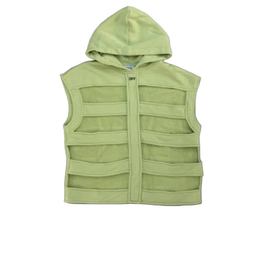 Off-White Sleeveless SKeleton Hoodie Lime SS23 Runway