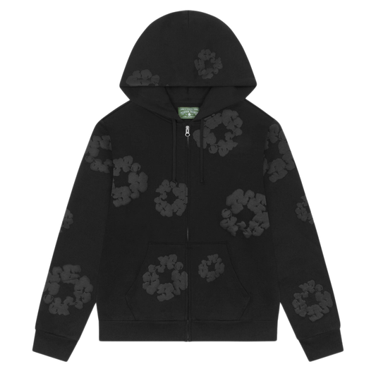 Denim Tears Men's Mono Wreath Zip Hoodie Black