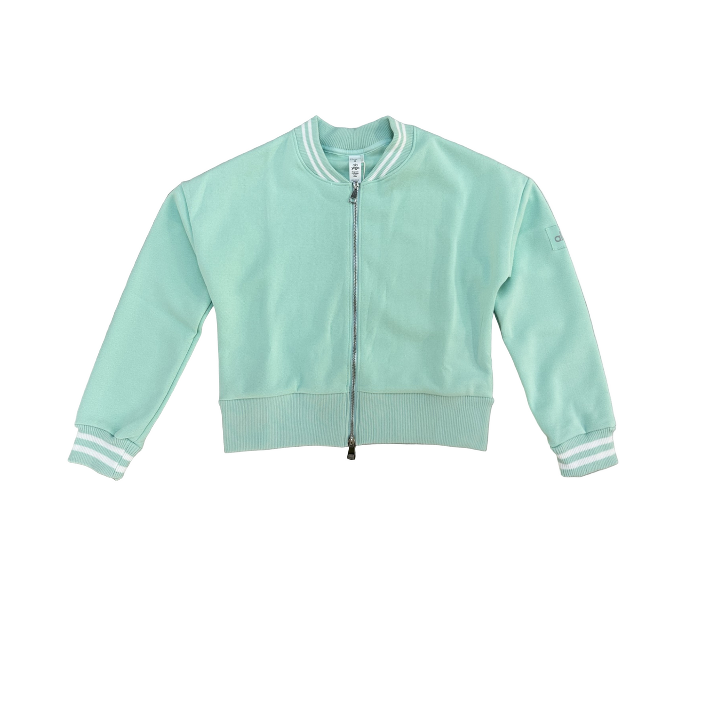 Alo Tennis Club Sweater Knit Full Zip Jacket Spearmint