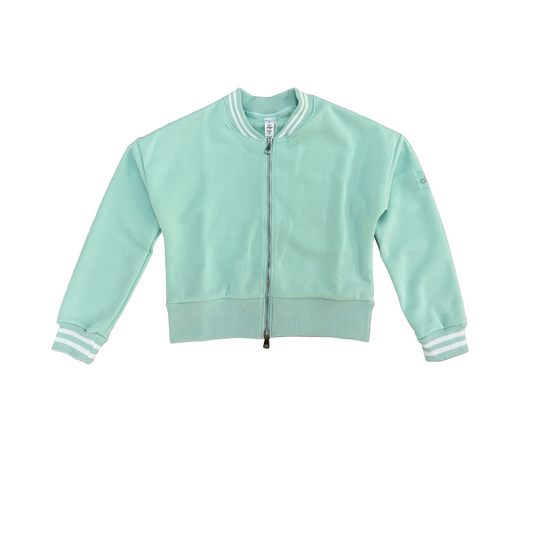 Alo Tennis Club Sweater Knit Full Zip Jacket Spearmint