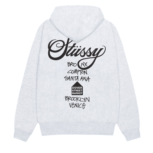 Stussy DSM World Tour Hoodie 'Ash Heather'
