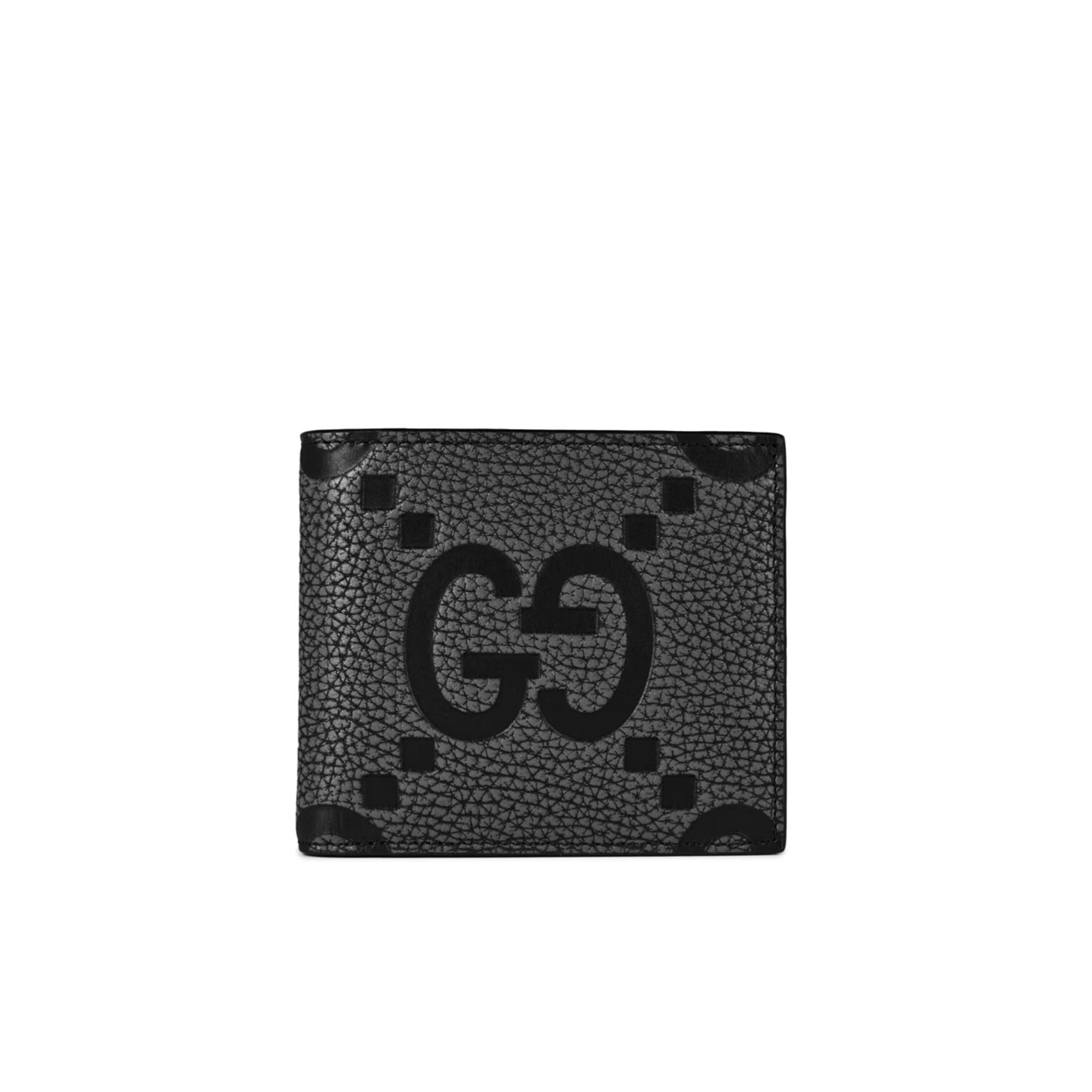 Gucci Maxi GG Bifold Wallet Dark Grey and Black