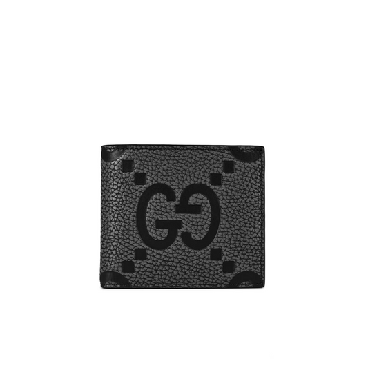 Gucci Maxi GG Bifold Wallet Dark Grey and Black
