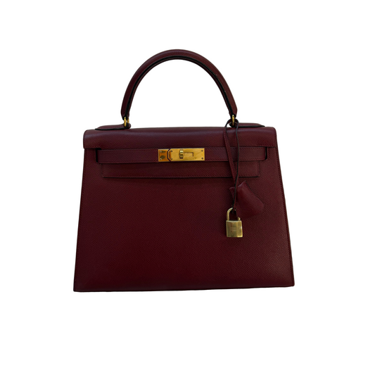 Hermes Kelly 25 Togo Rouge Sellier Togo Gold Hardware