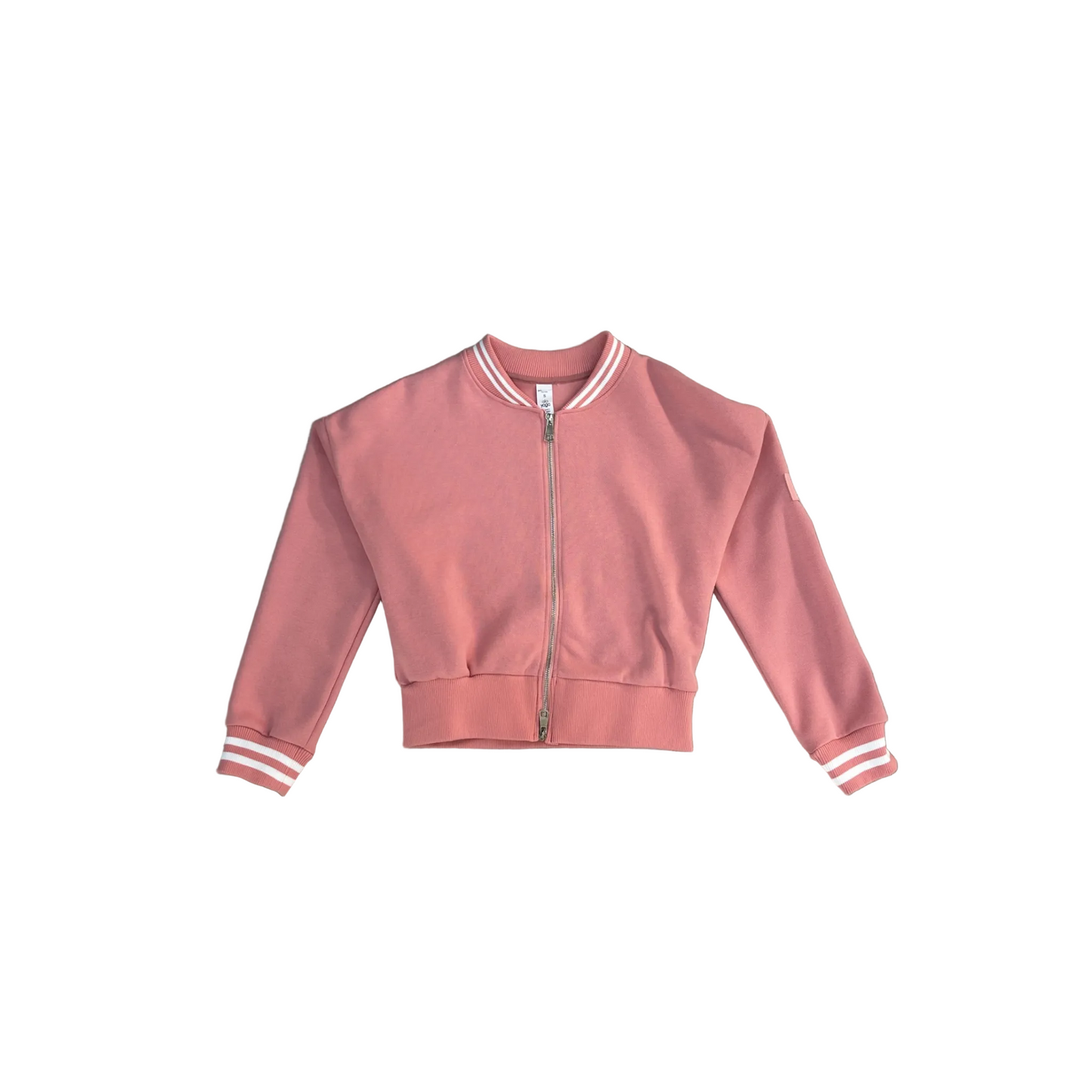 Alo Tennis Club Sweater Knit Full Zip Jacket Pink