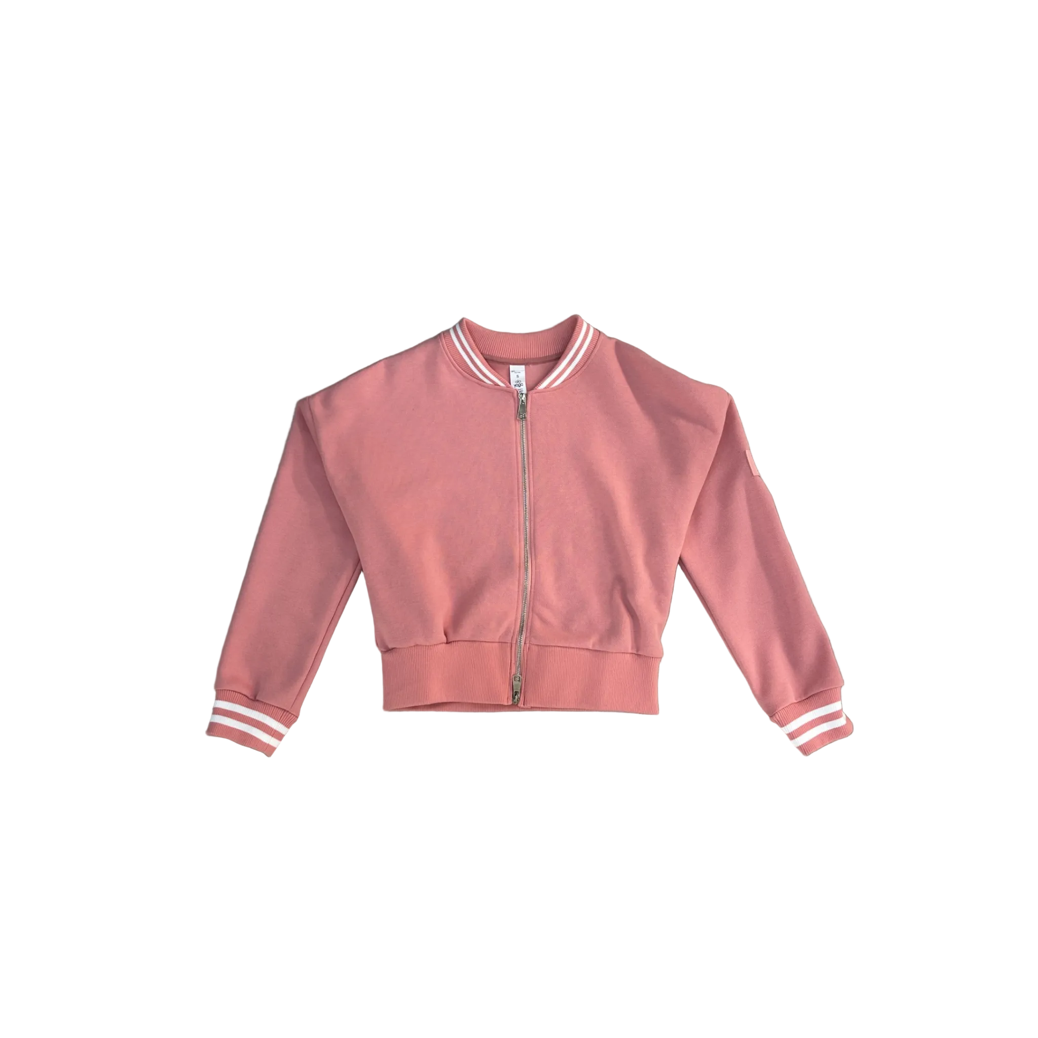 Alo Tennis Club Sweater Knit Full Zip Jacket Pink